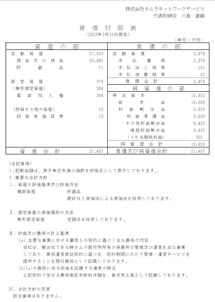 貸借対照表